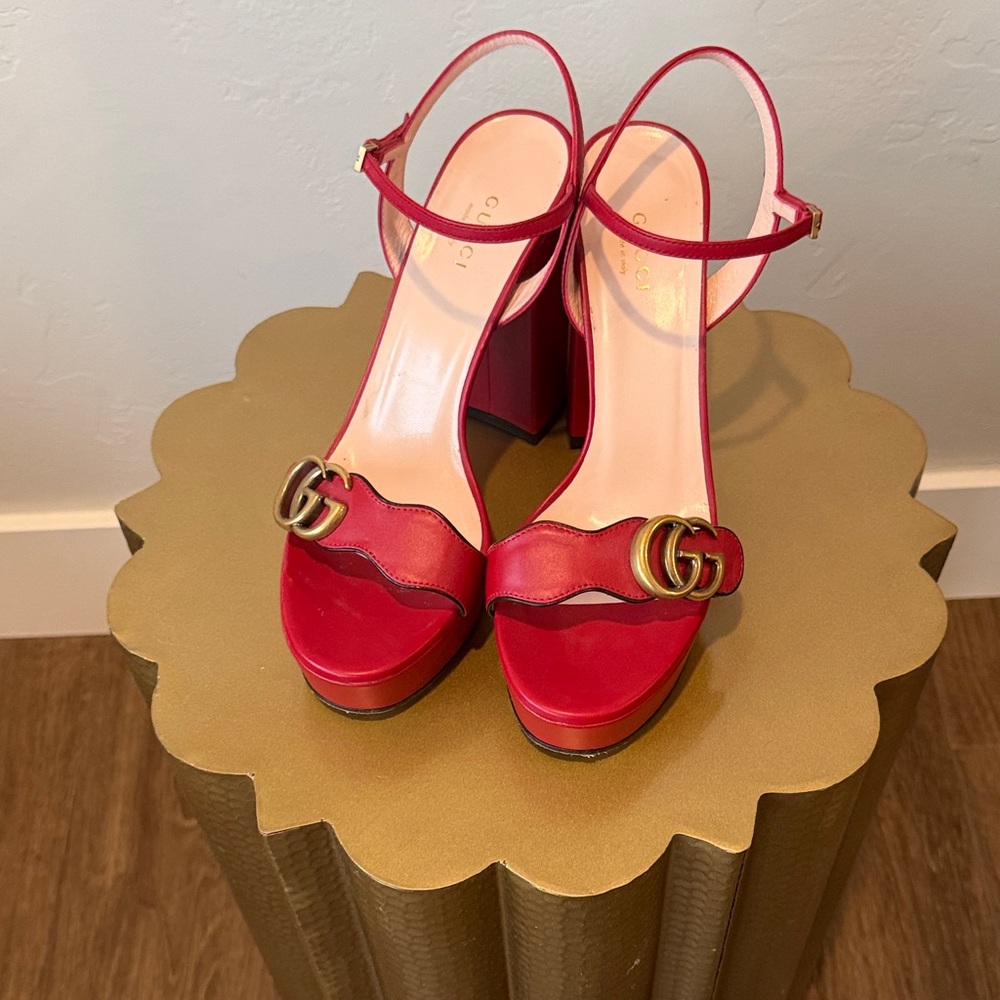 Gucci Red Platform Heels